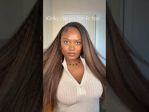 HOW TO : Kinky clip-ins  #4chair #naturalhair #4chairstyles #naturalhairstyle #clipins #curlsqueen