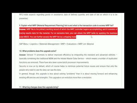 sap mm interview questions and answers for freshers | sap mm interview #sap #sapmm #jobrefer4u