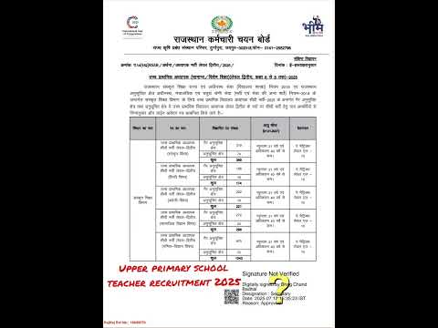 RSSB UPPER PRIMARY SCHOOL TEACHER RECRUITMENT 2025 #rajasthan #exam #rssb