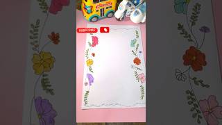 Aesthetic Front page border designs for school projects| simple easy assignment design #shorts #art