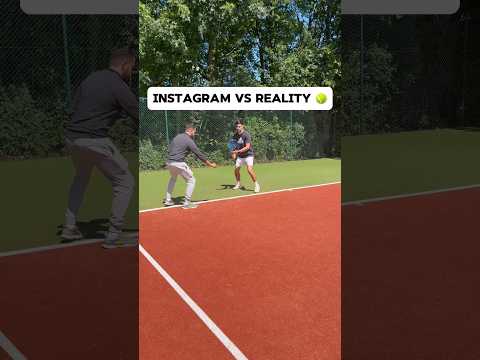 Insta VS reality 👀🤣 #tennis #tennisfun #instagramvsreality #tenniscoach #tennislife