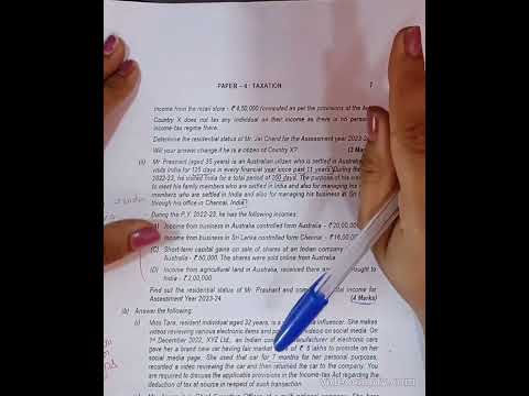 CA intermediate taxation  Section A Income Tax May 2023 Questions paper