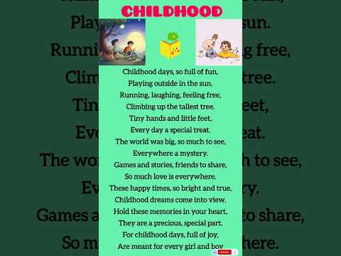 Childhood | Poems in English | English poem for kids | #shorts #knowledgetreasure