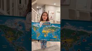 Sierra finds very informative ways to teach Rhia world map 🗺️, continents, oceans, animals and more