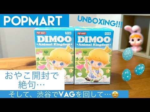 【POPMART】DIMOO Animal Kingdomシリーズを親子で2ピース開封！VAGもガチャガチャしたよ🩵