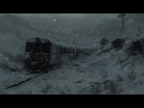 Winter's Harsh Grip: Snowstorm Overwhelms an Old Train on a Remote Mountain | Dimmed Screen, ASMR