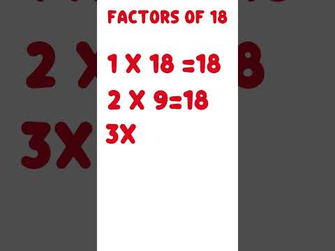 Factors of 18 #shorts
