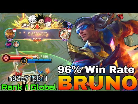 SAVAGE! Bruno Insane 96% Win Rate - Top 1 Global Bruno by n92e715611 - Mobile Legends