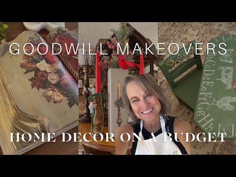 Goodwill Thrift Store Makeovers using IOD Crimson Velvet Transfer Plus a Bonus Furniture Flip!