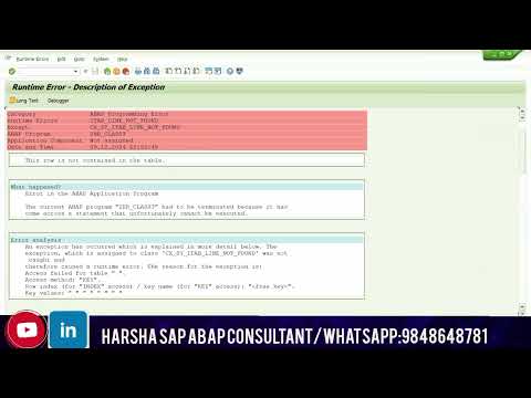 how to resolve runtime errors in Abap