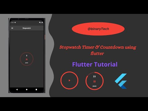 Stopwatch timer and Countdown using flutter | Flutter Tutorial for Beginners.