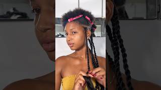 Trying yarn braids for the first time 😮 better than braiding hair?? #yarnbraids #nobraidinghair