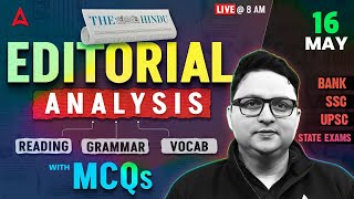 Editorial Analysis | 16th May, 2026 | Vocab, Reading, Grammar, MCQs | The Hindu Analysis