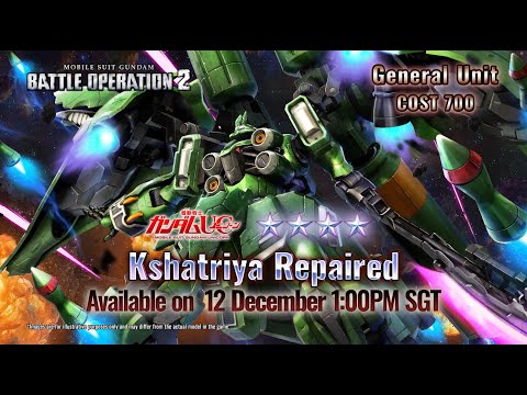 MOBILE SUIT GUNDAM BATTLE OPERATION 2 - Kshatriya Repaired Introduction Trailer