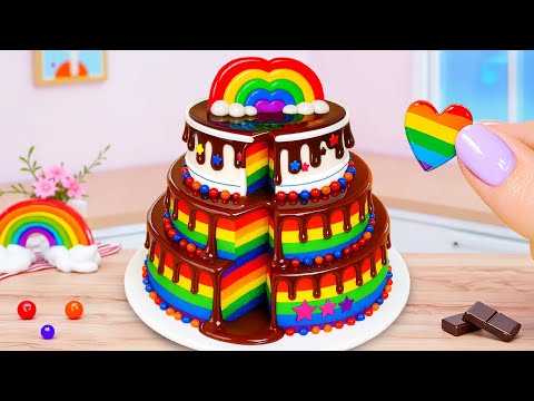 Playful Rainbow Chocolate Drip Cake  🍭 Fun Chocolate Design Tutorial 🍫 Cake In Wonderland
