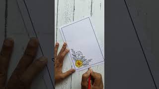 Front page cover design/ File decor / File border design idea #craftshorts #shorts #easydraw #design