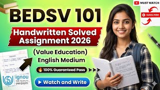 IGNOU BEDSV 101 : Value Education | Solved Handwritten Assignment 2026 (EM) Get 90+ Marks! 