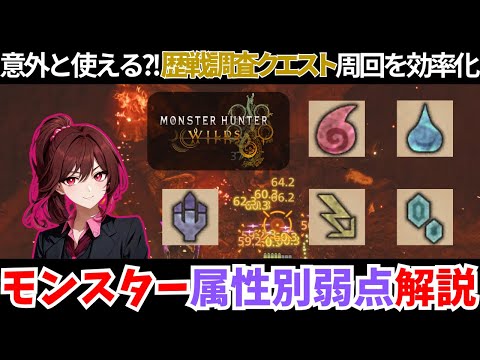 【MHWs】各属性別/大型モンスター弱点解説！【モンハンワイルズ】