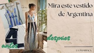 Vestido de ARGENTINA hecho con la tecnica de upcycling, utilizando prendas que tenia en casa.