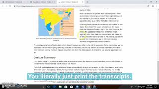 Study.com Teacher Plan Demo - Printing Transcripts