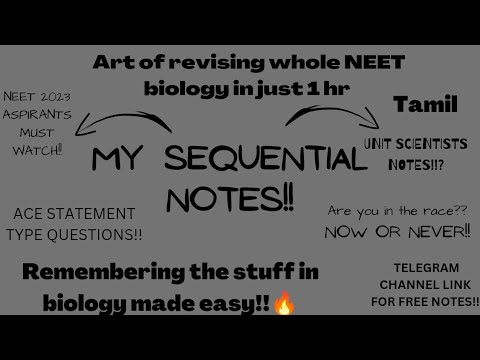 *My SEQUENTIAL NOTES for biology*|free neet biology notes|biology neet tamil #neet2023 #neetbiology