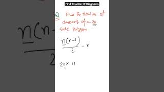 Total No. Of Diagonals #geometry #viral #youtubeshorts #math #matholympiadquestion