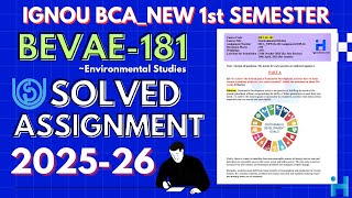 BEVAE-181 Solved Assignment July 2025 / Jan 2026 || BCA_NEW 1st Semester Solved Assignment  2025-26