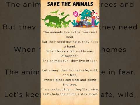 Save the Animals poem in English | English poems for kids | #shorts