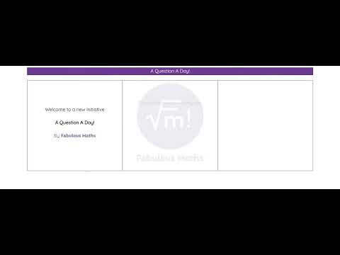 New initiative by Fabulous Maths : A Question A Day!
