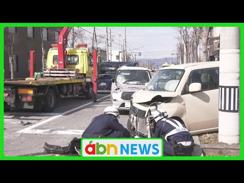 湖岸通りの交差点で車3台が絡む事故…30代～50代の男女3人を救急搬送　いずれも軽傷か（abnニュース　2025.03.13）