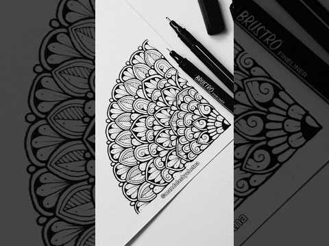 Graceful Corners: Intriguing Mandala Patterns😍🖤 #mandalaart #creativepatterns