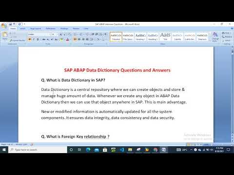 SAP ABAP Data Dictionary Interview Questions | 100% Useful Video | SAP ABAP Interview Questions