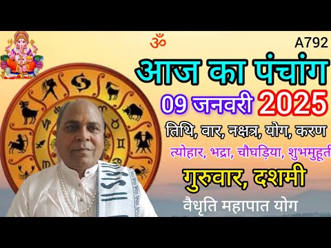 Aaj ka panchang 09 January 2025/तिथि, चौघड़िया/गुरुवार पंचांग