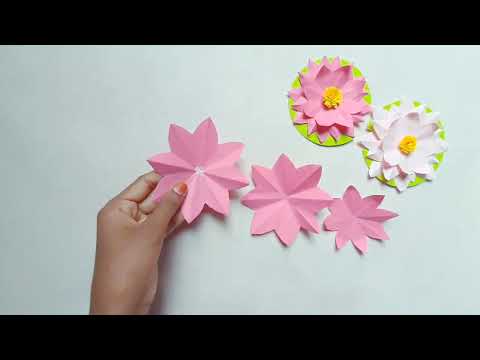 Lotus flower paper craft | origami lotus | easy flower #artisticnatha #flowers #craft #diy