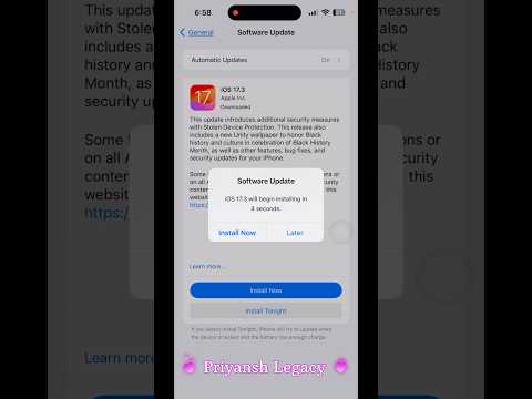 Apple ios update 17.3 ✅  #apple #ios #appleupdates #shorts #shortsvideo #priyanshlegacy🌈™️