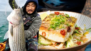 Big Striper Catch and Cook | Japanese cold noodle