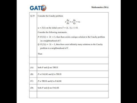 Existence of Unique solution ,Infinite solution , and No solution of Cauchy Problem .   GATE 2023