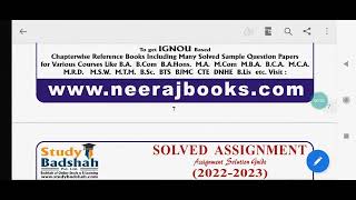 Mhd-1 ignou solved assignment Only ₹25 ll 2022-23-24 In English and Hindi WhatsApp:- 8603418154