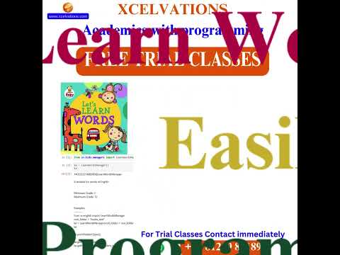 Learn Words, Arithmetic & Picture Identification for Kids with Python | Xcelvations #xcelvations
