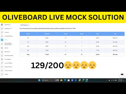 Olive Board Live Mock Solution (13-14 May) | SSC CHSL 2024 | #ssccgl #oliveboard #testbook #sscchsl