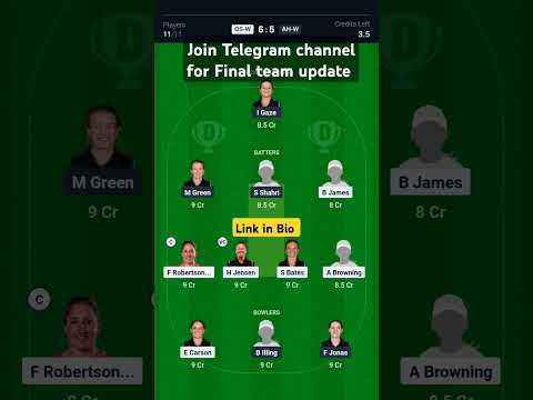 OS-W vs AH-W Dream11 Prediction| os-w vs ah-w Team| osw vs ah-w Dream11 Prediction, Mini GL Team