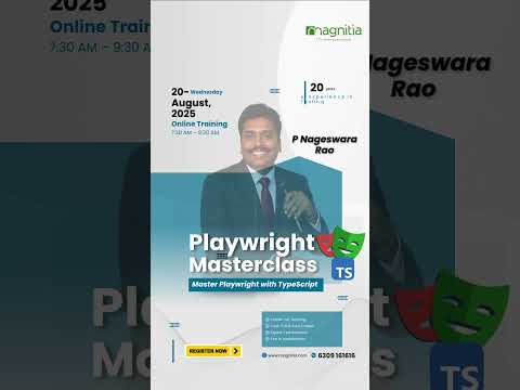 Expert Test Automation with Playwright & TypeScript | Live Session by P. Nageswara Rao #testing