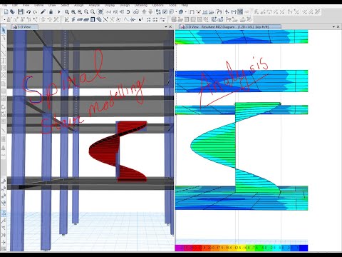Modelling and analyzing spiral stairs in etabs 2016