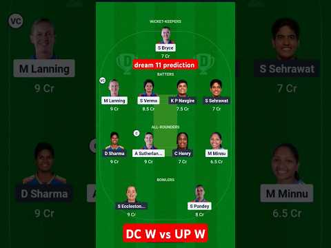 DC W vs UP W dream 11 prediction today match  || dc w vs up w WPL #dcw #upw #dream11 #dream11team