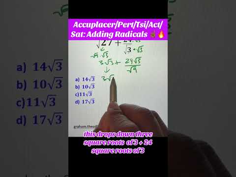Sat/Accuplacer: Can you add and simplify the radical expression? #maths #fyp #mathprofessorg