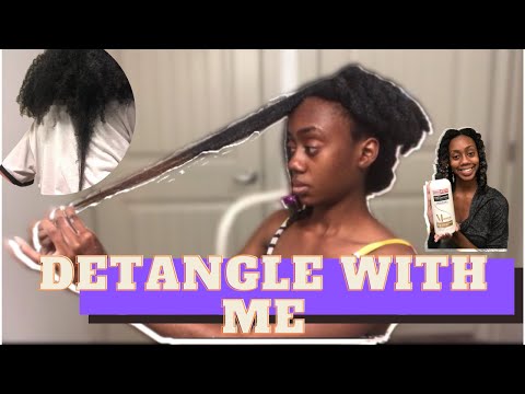 HOW I DETANGLE MY WAIST LENGTH NATURAL HAIR AFTER 4 MONTH PROTECTIVE STYLE!!!