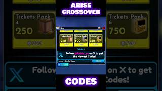 WORKING CODES For Arise Crossover 2025 #arisecrossover #roblox #shorts