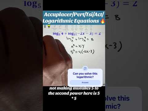Accuplacer/Sat: Can you solve this logarithmic equation? #math #maths #logarithm #education
