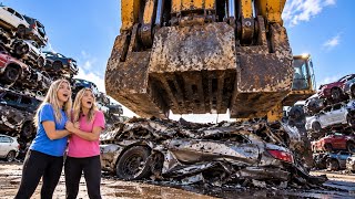We went to a JUNKYARD while they CRUSHED CARS!