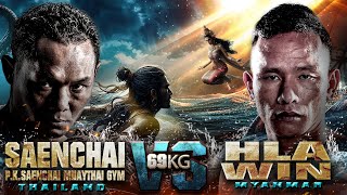 Saenchai P.K.Saenchai Muaythai Gym VS Hla Win | THAI FIGHT Kard Chuek Pluak Daeng